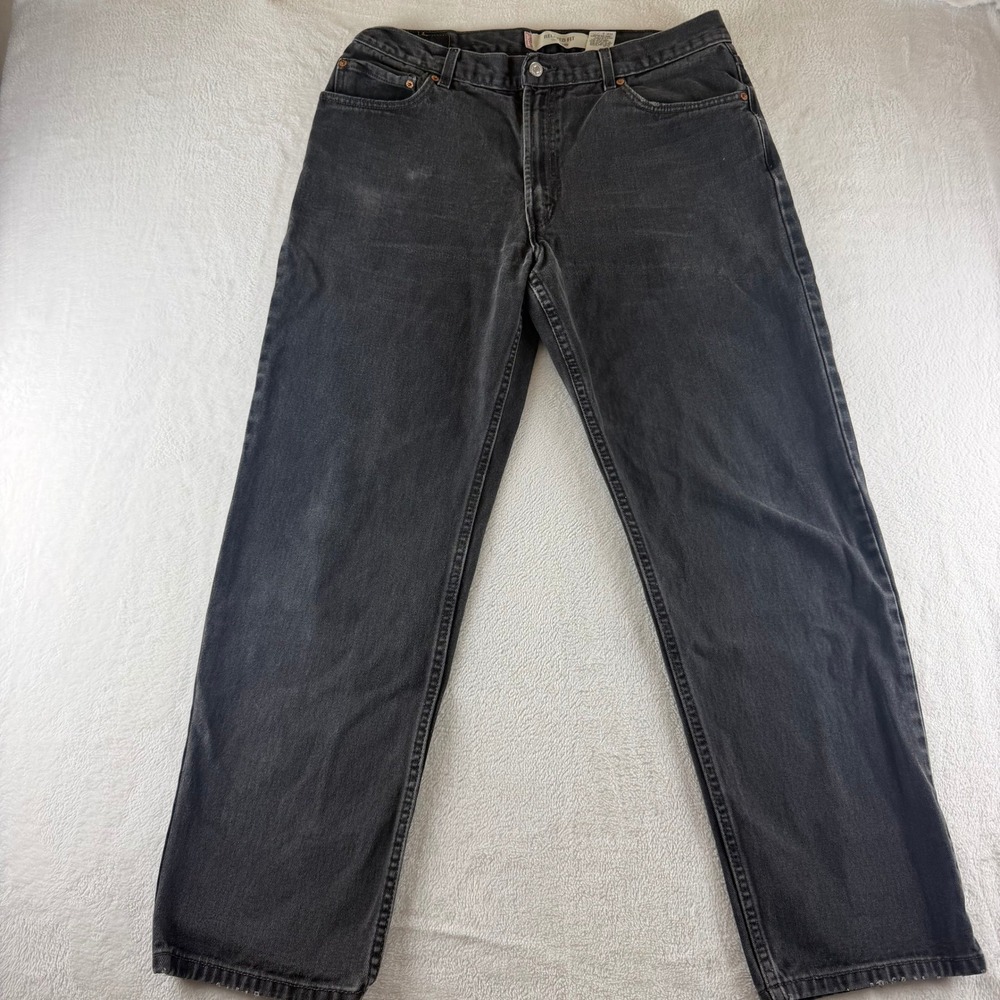 Levi's Jeans Vintage 550 Relaxed Fit Faded Black Jeans Mens 36x32 Denim Y2K